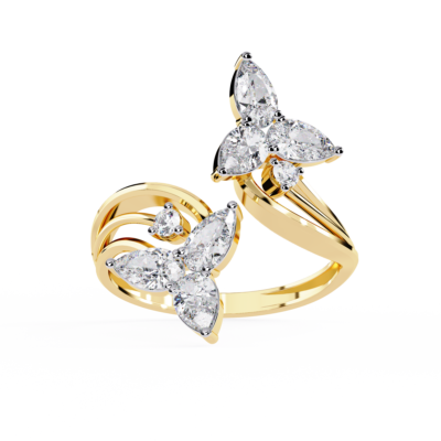 PEAR FLORAL COMBINATION RING