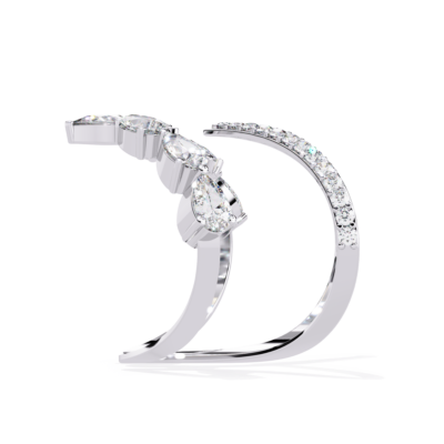 DOUBLE BAND V SHAPED RING