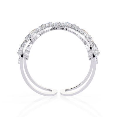 DOUBLE BAND V SHAPED RING