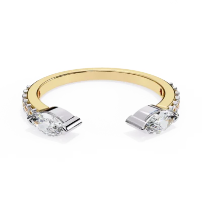 DUAL SOLITAIRE CUFF RING