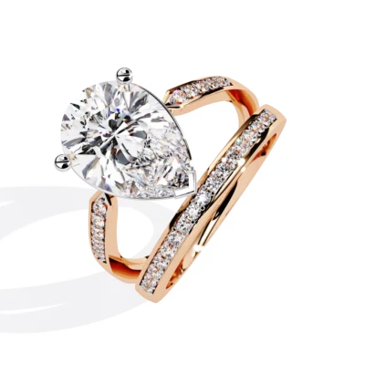 PEAR-CUT BAND STYLE DIAMOND RING