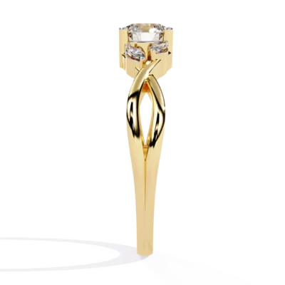 BRILLIANT ROUND AND MARQUISE ENGAGEMENT  RING