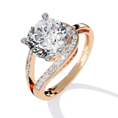 CURVED HALO DESIGN DIAMOND RING