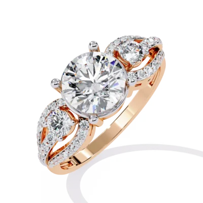 ROUND MICROSET TRILOGY DIAMOND RING