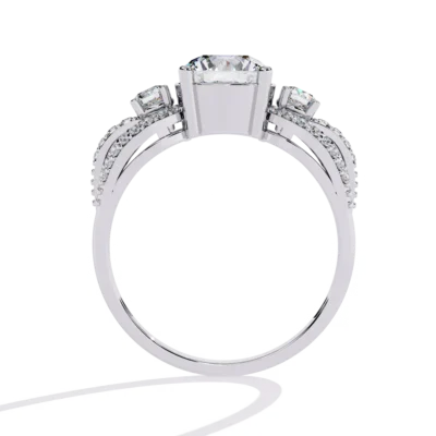 ROUND MICROSET TRILOGY DIAMOND RING