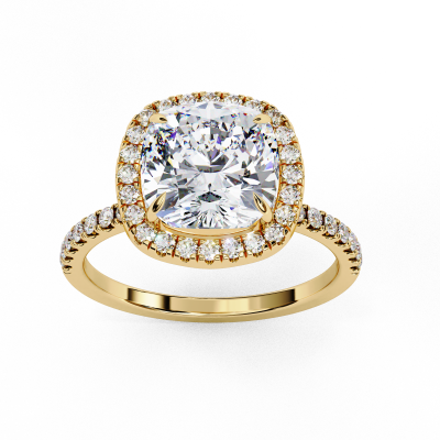 CUSHION CUT HALO ENGAGEMENT RING