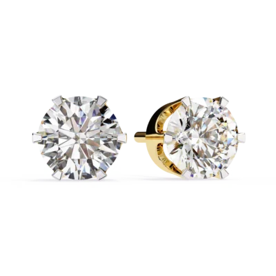 ROUND SIX PRONG SETTING DIAMOND STUDS