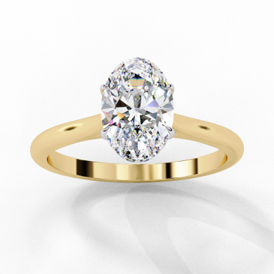 OVAL SOLITAIRE 4 PRONG BASIC RING