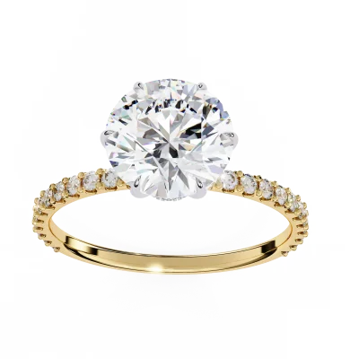ROUND FANCY 6 PRONG SOLITAIRE RING