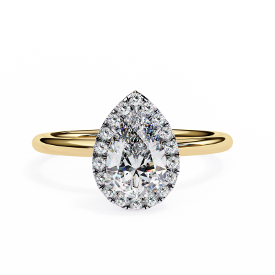 PEAR HALO DESIGN FANCY RING