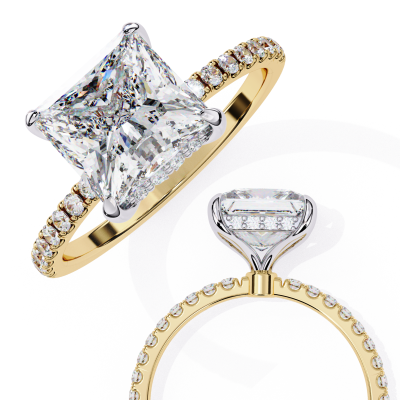 ELEVATED DESIGN PRINCESS CUT RING