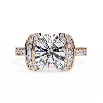 HALF BEZEL HALO DESIGN RING