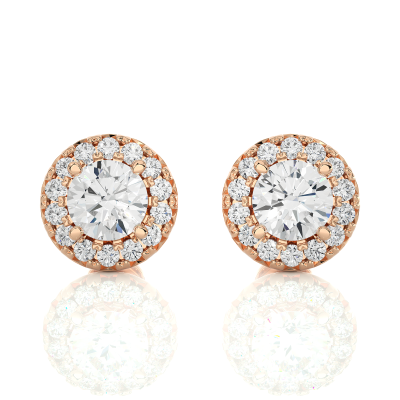 ROUND FLOWER SETTING DIAMOND STUDS