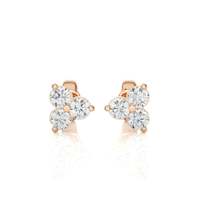 DAINTY THREE DIAMOND SETTING EARRING