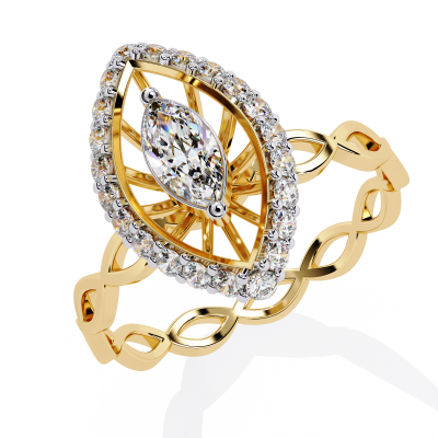 MARQUISE DIAMOND  WITH DESIGNER BAND  RING
