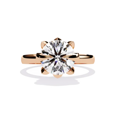 LUXURIOUS FLOWER PRONG SOLITAIRE RING