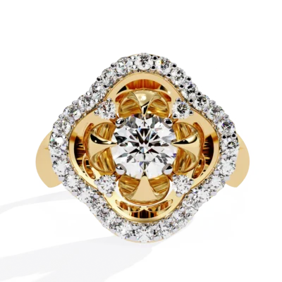 FLORAL HALO DIAMOND RING