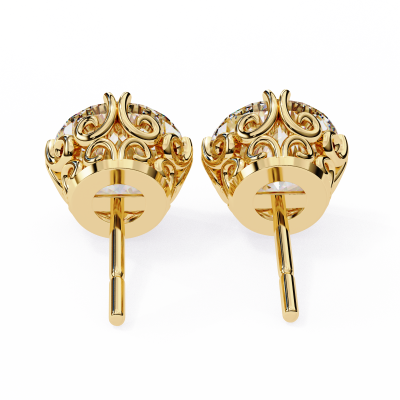 FILIGREE DESIGN DIAMOND STUDS