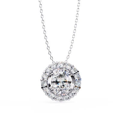 CELESTIAL OVAL HALO PENDANT