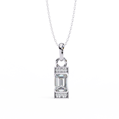 SLEEK EMERALD BAR PENDANT